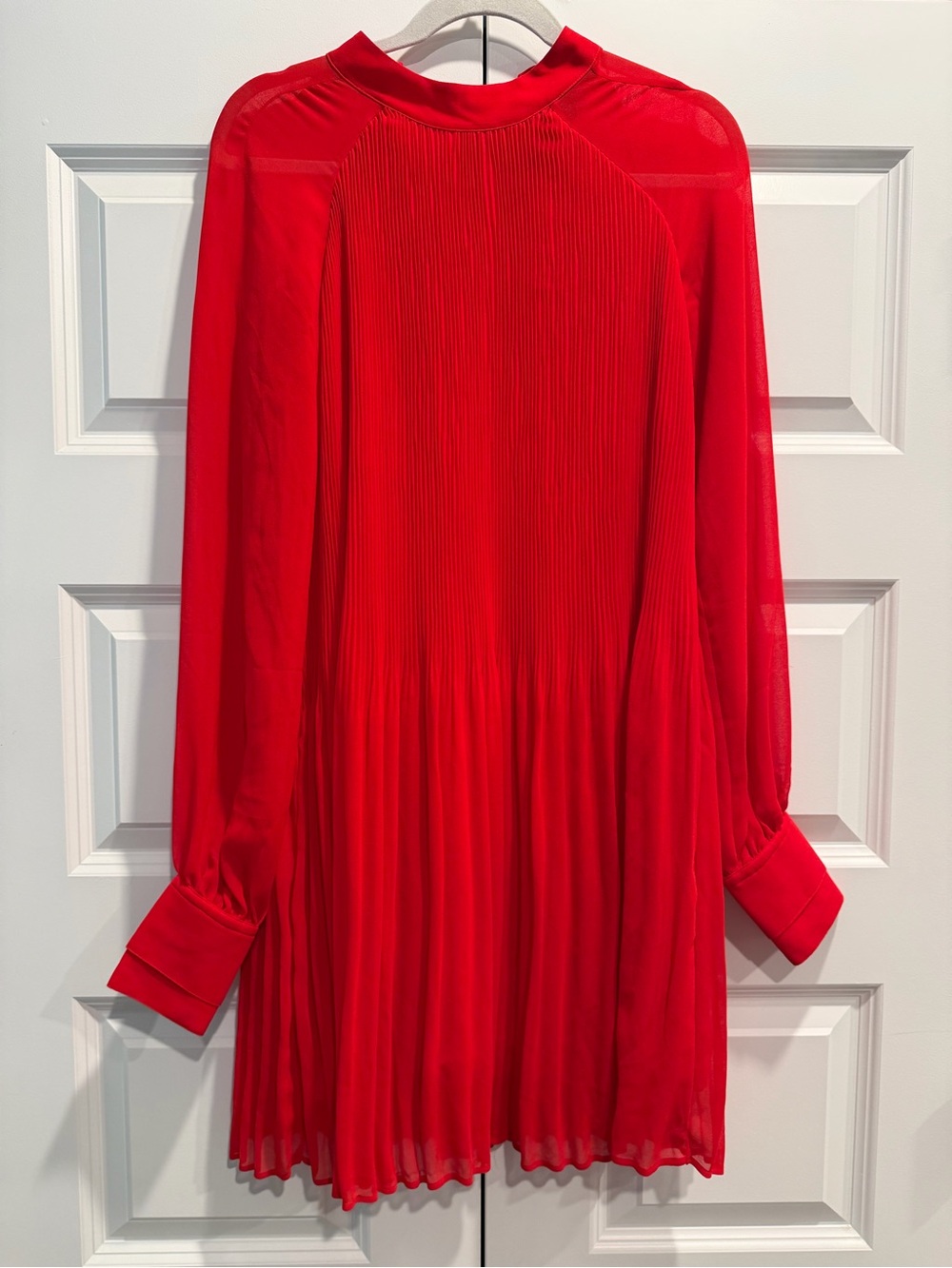 BOSS Red Pleated Long-Sleeve Mini Dress